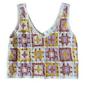Rebellion Again Women’s Colorful Crochet Women Top in size S